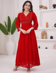 Naiste disainer-georgette V-kaelusega kleit-kurta India Bollywood Anarkali &uuml;laosa tuunika Kurti M