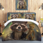 Ma olen Groot Tekikate Komplekt Lastele Armas Multikas Tekk 100% Pol&uuml;ester Nahas&otilde;bralik Hingav Tekk Voodipesu Komplektid 173x218cm&set