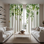 2 tk HD pastoraalses stiilis v&auml;ike v&auml;rske nuttev paju dekoratiivne kardin Roheline digitaalselt tr&uuml;kitud kardin kodu kaunistamise stiil deco W52H63inchW132H160cm