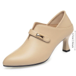 Kevad ja S&uuml;gis Pehme Nahk Mugavad Madala Kontsaga Madala Suuga Moodsad Stilettos S&uuml;gava Suuga Naiste Nahast Kingad 35 beige