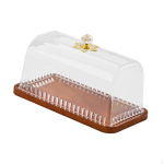 Kookide alus l&auml;bipaistva kaanega, Magustoidualus, Koogialus, Korraldusalus maiustustele, Puidust ja TPE Rectangle white