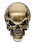 Metallist kolju embleem 3D kleebis Kleebis kuld