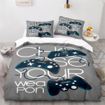 Sinine M&auml;ngupuldiga Tekikott Komplekt &Uuml;he- ja Kahekohaline Suurus Poistele T&uuml;drukutele M&auml;ngus&otilde;pradele Voodipesu Komplekt Pol&uuml;ester Tekikoti Kate Padjap&uuml;&uuml;rikoos EU single(135x200cm) black