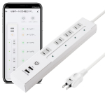TOP-FLEX nutikas pistikupesa, Wi-Fi &uuml;hendusega, nutikas l&uuml;liti, &uuml;hilduv Alexa, Google Home ja Echoga, kaugjuhtimine, USB kaasas, energias&auml;&auml;stlik, vool