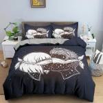 Armastajate Suudlus Tekikott Komplekt Isiksusega Voodipesukomplekt T&uuml;drukute Magamistuppa &Uuml;heinimesevoodi T&auml;issuuruses Queen-suuruses King-suuruses Tekikott Padjap&uuml;&uuml;riga 70x133cm 2pcs