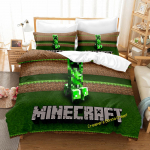 3D digitaaltr&uuml;kiga voodikate kolmeosaline Minecrafti m&auml;ngu laste multikas AU Sing140*210cm