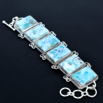 Larimar K&auml;ev&otilde;ru 925 Sterling H&otilde;be K&auml;ev&otilde;ru K&auml;sitsi Valmistatud K&auml;ev&otilde;ru H&otilde;beehted Larimar V&auml;&auml;riskivi K&auml;ev&otilde;ru Kingitus Naistele Igasuguseks S&uuml;ndmuseks 8" sinine