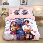K-Pop Voodipesu Komplekt Deemonik&uuml;tid Teemaline Roosa Tr&uuml;kis Pol&uuml;ester &Uuml;li&otilde;pilaste &Uuml;hiselamu Voodilina Tekikate Laste Kingitus Kodutekstiil US Twin(172x218cm)
