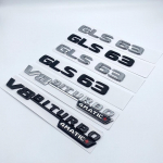 3D h&otilde;bedaste mustade t&auml;htedega GLS63 V8 Biturbo ABS-embleem Mercedes Benz AMG X166 auto stiiliga poritiiba pagasiruumi nimesildi logo kleebis GLS63 matt must v&auml;rv