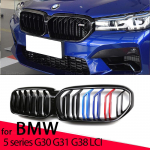Auto esikaitseraua iluv&otilde;red Kidney Racing Grill BMW 5. seeriale G30 G38 G31 F90 M5 LCI -2022 Auto esikaitseraua iluv&otilde;red Kidney 2 Slat Black
