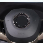 Soft Carbon Fiber Steering Wheel Emblem Ring Trim For BMW 5 Series G60 i5 2024+