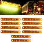 LED-m&auml;rgutuli kollane 24V poolhaagisele &ndash; k&uuml;lgm&auml;rgistustuli kabiinile veoautole, bussile, kaubikule, haagissuvilale, paadile (10 tk) merevaigukollane