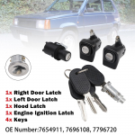 Vasaku ja parema ukse lukukomplekt + Kapott + Silinder + 4 v&otilde;tit Fiat Panda 85/104 jaoks