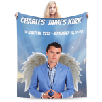 Charlie Kirk Jumalat omaks v&otilde;tma Pehme Tekk Laps Flanellist Visketekk Kodu Dekooriks Soe Disain Kvaliteetne Voodikate Kingiidee 30x40in