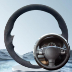 ization Car Steering Wheel Cover For Suzuki SX4 Alto Old Swift For Opel Agila Hand Sewing Suede Car Interior Accessories Blue Thread