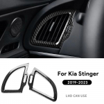 Real Hard Carbon Fiber Cover For Kia Stinger 2018   LHD Car trument AC Outlet Vent Frame Interior Trim For LHD Black Carbon
