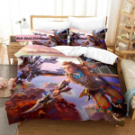 Horizon Zero Dawn Voodipesukomplekt &Uuml;hekohaline Kahekohaline T&auml;issuuruses Kuninganna Kuningas Suurus Voodikomplekt T&auml;iskasvanu Laps Magamistuba Tekikotikomplektid 3D Anime voodilina komplekt EU Single(135*200cm)3pcs