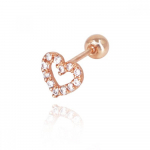 Rookiestar 14k Mini Around Cubic Heart Piercing R2rri4009 Pink gold (PG)