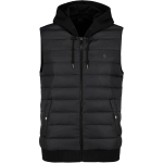 Polo Ralph Lauren V&auml;ike Hobuse Logo Tikitud Kapuutsiga Kootud V&auml;rviplokk Varrukateta Puhvervest Meeste vest 710760726-002 S black