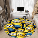 1 tk Minions Kontori &Uuml;mar Vaip, Siseruumide Matt Sobib Kontorisse, Magamistuppa, Elutuppa Kodu Kaunistuseks, Toa Kaunistus, Offic a0928122 120cm by 120cm black