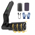 Elektriline grillihari, juhtmeta ja laetav roostevabast terasest harjastega elektriline BBQ grillihari, kaks puhastusharja, reguleeritav nurk, grillipuhastus must