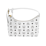MCM Aren Visetos Monogrammitr&uuml;kiga Kuldse Lukuga Ripats Trendikas Hobo &Otilde;lakott L&otilde;uendist ja Nahast Kandekott V&auml;ikesed Naiste kotid Valge MWHESTA01WT001 Basic Set (Bag+Dust Bag)
