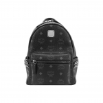 MCM Klassikaline &Uuml;leni Logoga Naelutatud PVC Seljakott Naiste Seljakott Must MMKAAVE10BK001 Black,Basic Set (Bag+Dust Bag)