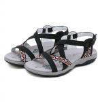 Uus Moodne Spordi Sandaal Naistele Matkamiseks Rihmadega Lame Sandaal Reguleeritavate Konksudega Kaaretoega Rannasandaalid Zapatos Para Mujeres 36 must