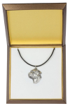Border Terrier - Dog necklace in gift box, silver-plated locket for dog fan, striking pendant by Art-Dog brand h&otilde;be