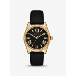 Michael Kors Lexington Kuldse Tooni ja Nahast K&auml;ekell MK4748 must