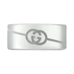 Gucci Twill Interlocking Double G Lai L&auml;ikiv 925 H&otilde;bedast S&otilde;rmus Unisex s&otilde;rmused 774053-J8400-8106 18