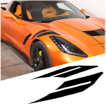 Poritiiva Hash Mark Kahekordne Triip Vin&uuml;&uuml;lgraafika Kleebis Chevrolet Corvette C7 2014 2015 2016 2017 2018 2019 Tarvikutele, Esiporitiibade V&otilde;idus&otilde;idutriibud must
