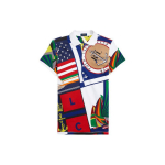Polo Ralph Lauren SS22 Merenduss stiilis Kitsa l&otilde;ikega L&uuml;hikeste varrukatega Polo S&auml;rk Naiste topid Mitmev&auml;rviline WMPOKNINCU20384-999 M