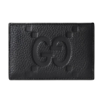 Gucci Double G Logo Teraline Nahast Kaardihoidja Suur Meeste Aksessuaarid Must 812681-AABY0-1000 Basic Set (Bag+Dust Bag)