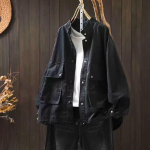 Johnature Naiste Vintage L&otilde;tv N&ouml;&ouml;pidega Joped &Uuml;hev&auml;rvilised T&uuml;kkidest Taskutega S&uuml;gisene Vabaaja Puuvillased Naiste Joped One Size must