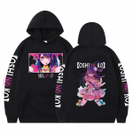 Meeste ja naiste Oshi No Ko anime manga tr&uuml;kitud vintage dressipluusid Harajuku kapuutsiga dressipluusid &uuml;legabariidilised t&auml;navamood kapuutsiga neutraalne mood 2XL must