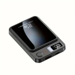 10 000 mAh magnetiline juhtmevaba power bank, toetab 22,5 W/PD 20 W kiirlaadimist, &uuml;hildub iPhone'i ja Androidi telefonidega must