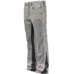 Meeste keskmise v&ouml;&ouml;kohaga vintage t&ouml;&ouml; teksap&uuml;ksid, pestud ja liigendatud keskmise venivusega p&uuml;ksid S gray