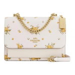 Coach Klare Kollane Roosi &Otilde;ieprindiga Crossbody Kott, Valge Nahast Naiste Igap&auml;evane Peo Reisi Kett-&Otilde;la K&auml;ekott CAL39-IMCAH Basic Set (Bag+Dust Bag)