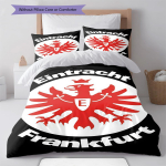 Eintracht Frankfurt Muster Voodipesu Tekikomplekt Tekikate Padjap&uuml;&uuml;r Kodukaunistus S&uuml;nnip&auml;evakingitus (1 * tekikott + 2 * padjap&uuml;&uuml;ri, ilma s&uuml;damikuta) 135x200cm black
