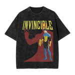 Koomiksikangelane Invincible Mark Grayson Pesemistee S&auml;rk Meestele Naistele Suvine Puuvillane YK R&otilde;ivad Vintage Mood &Uuml;mmargune Kael L&uuml;hikeste Varrukatega T-s&auml;rk L brown