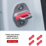 4 tk Autoukse Luku Summutuspadjad Silikoonist Vibratsioonivastased H&auml;&auml;letud Summutid Ukse lukustuspandla Kaitsjad 4 PCS punane