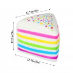 Vikerkaarekihtidega kook Squishy m&auml;nguasi, aeglaselt t&otilde;usev stressileevendav pigistatav m&auml;nguasi 1pcs