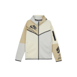 Meeste Nike Sportswear Tech Fleece Tr&uuml;kitud T&auml;ispikkuses T&otilde;mblukuga Kardiganjakk Light Bone DM6475-072 XL white