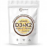 D3-vitamiin 10000 R&Uuml; Pluss K2 MK-7 200 mcg 300 Neitsi kookos&otilde;li Kapsel PARTII UUS 1 pack