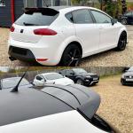 SEAT 2009-2012 LEONile Leon MK2 Must S&uuml;sinikkiust Mustriga Auto Tagumine Pagasiruumi Spoiler Tagumine Pagasiruumi Tiib Auto Kujundusaksessuaarid Bright black gray