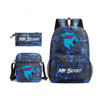 (V&auml;rv) Mr Beast Lightning Cat 3tk Komplektid Seljakott Mochila Laste Mahutavusega Kotid must