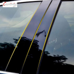 4 tk auto piilarikatteid Peugeot 206 2004-2010 207 2009-2013 Citroen C2 2006-2013 jaoks Ukse liistude aknaliistude kleebised must