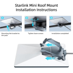 Starlink Mini Katusekinnitus, Starlink Mini Kinnitus, Starlink Mini Magnetiline Kinnituskomplekt Postile, Matkaautole, Karavanile, Kaubikule, Liikuvusele (Starl white