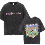 Pestud Vintage System of A Down T-s&auml;rk Meestele Naistele Puuvillane Kvaliteet L&uuml;hikeste Varrukatega T-s&auml;rgid Meessoost Rockimuusika B&auml;ndi Multikakujutisega Graafilised T-s&auml;rgid S